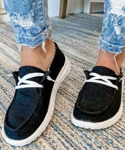 Flache Schuhe mit dunklem Leopardenmuster aus Baumwollstoff Boutique Schnürschuhe für Damen