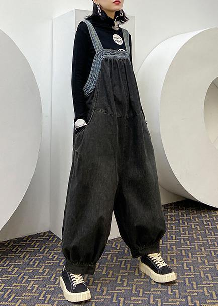 Denim overalls 2021 new fashion plus size casual nine-point lantern pants female summer jumpsuit - SooLinen