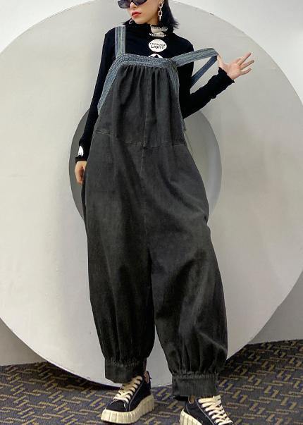 Denim overalls 2021 new fashion plus size casual nine-point lantern pants female summer jumpsuit - SooLinen