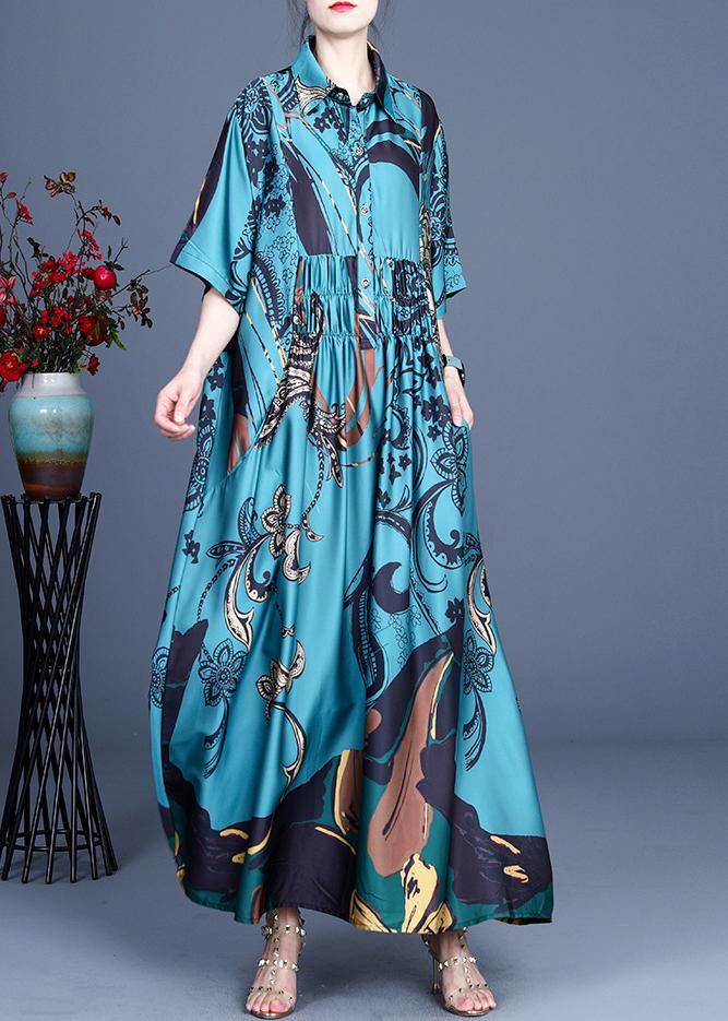 Diy Beige Print Chiffon Cinched Summer Holiday Dress - SooLinen