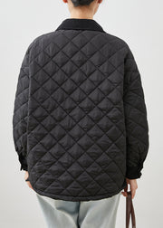 Diy Black Oversized Patchwork Fine Cotton Filled Witner Jacket