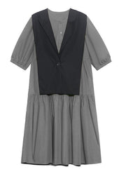 Diy Grey Cotton Summer Vacation Dresses - SooLinen