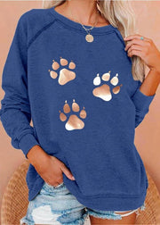 Dog Footprints Print Sweatshirt Women - SooLinen