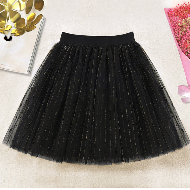 Elegant Black A Line tulle Sequins Skirts Summer