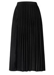 Elegant Black Asymmetrical Design Lace Patchwork Summer Skirt