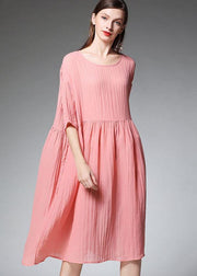 Elegant Black O-Neck Patchwork Summer Dresses - SooLinen