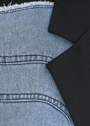Elegant Black Patchwork Button Pockets Fall Sleeveless Waistcoat