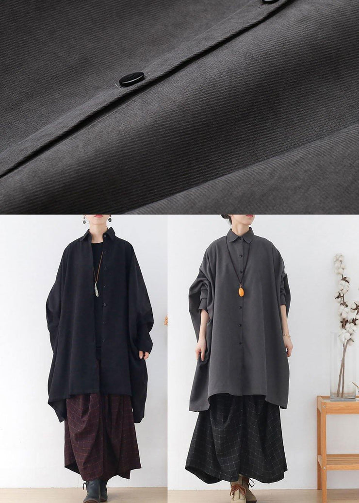 Elegant Black PeterPan Collar Asymmetrical Design Fall Cardigans Long Sleeve - SooLinen