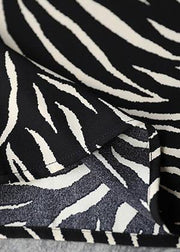 Elegant Black Striped Striped Spring Blouses - SooLinen