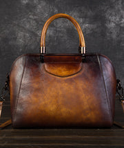 Elegant Chocolate Women's Calf Leather Tote Handbag