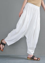 Elegant Grey High Waist Cotton Linen lantern  Pants Summer - SooLinen