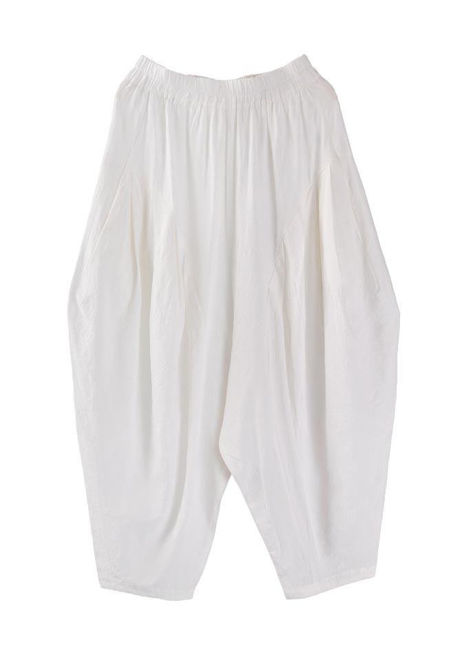Elegant Grey High Waist Cotton Linen lantern  Pants Summer - SooLinen