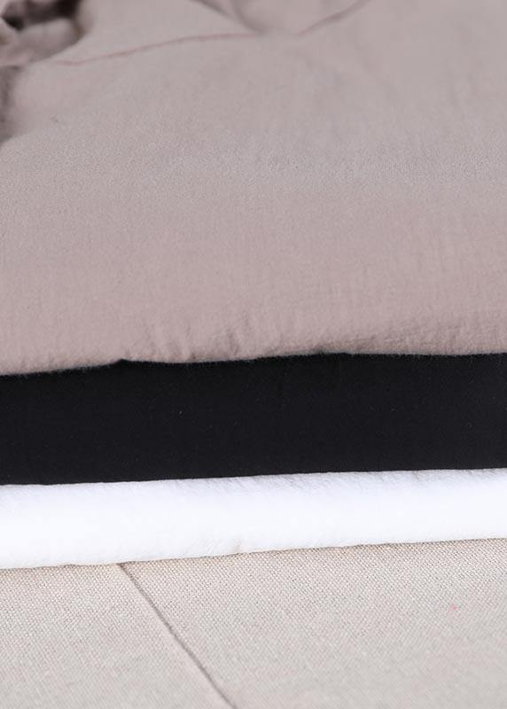 Elegant Khaki low high design Cotton Summer Shirt - SooLinen