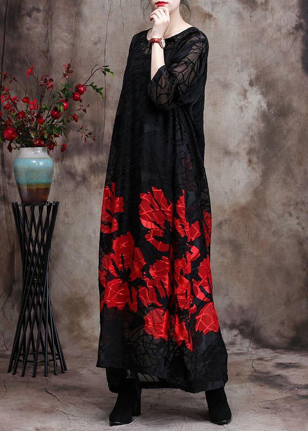 Elegant Red O Neck Two Pieces Vestidos Maxi Dresses - SooLinen