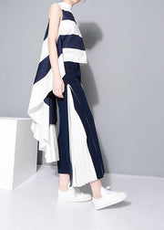 Elegant White Patchwork Bluelow high design Blouses - SooLinen
