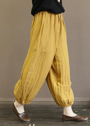 Elegant cotton clothes For Women Pakistani Casual Solid Color Pleated Harem Pants - SooLinen