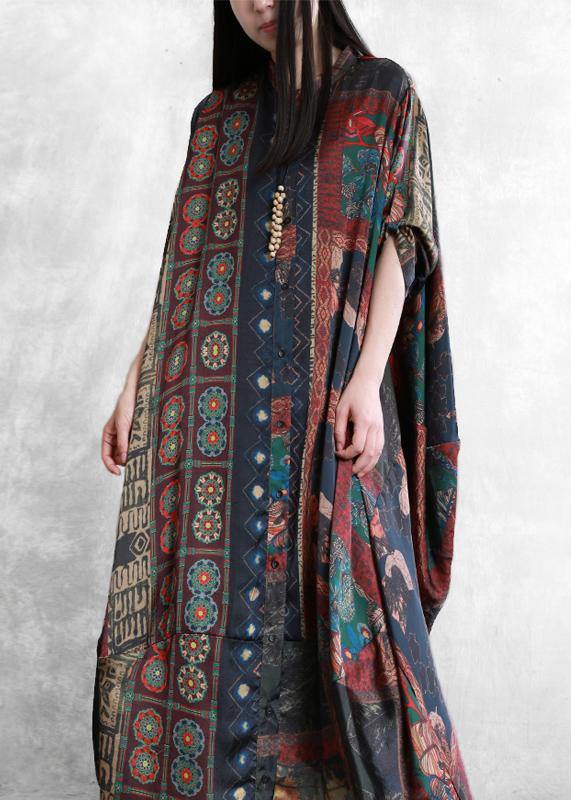 Elegant floral clothes For Women patchwork Plus Size Dresses - SooLinen