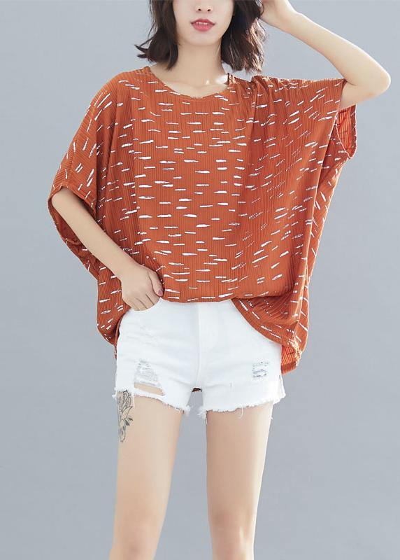 Elegant khaki print clothes For Women o neck Batwing Sleeve daily blouses - SooLinen