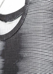 Elegant linen shirts fine Casual Round Neck Batwing Sleeve Blouse - SooLinen