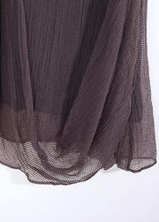Elegant o neck Cinched linen clothes Photography gray Dresses - SooLinen