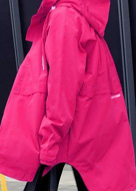 Elegant oversize snow jackets overcoat rose hooded zippered down jacket woman - SooLinen