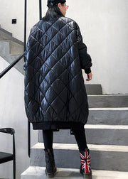 Elegant plus size jacket winter coats black v neck thick winter parkas - SooLinen