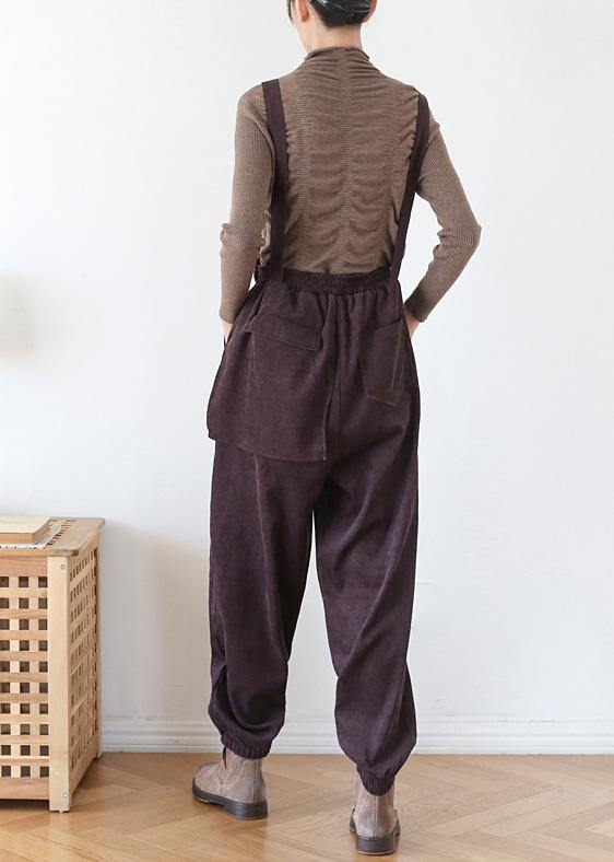 Elegant spring pants oversize chocolate Work Outfits jumpsuit pants - SooLinen