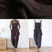 Elegant spring pants oversize chocolate Work Outfits jumpsuit pants - SooLinen