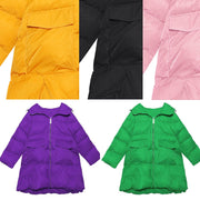Elegant trendy plus size Jackets & Coats big pockets outwear pink thick hooded overcoat - SooLinen