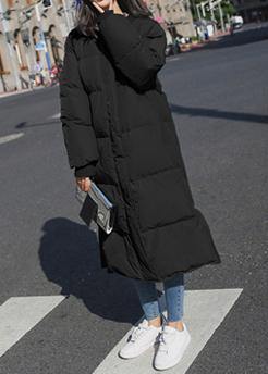 Elegant trendy plus size winter jacket overcoat white o neck pockets down coat winter - SooLinen