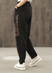 Ethnic style bloomers women's plus size wide leg trousers loose high waist pants - SooLinen