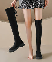 European And American Style Platform Knee Boots Brown Suede