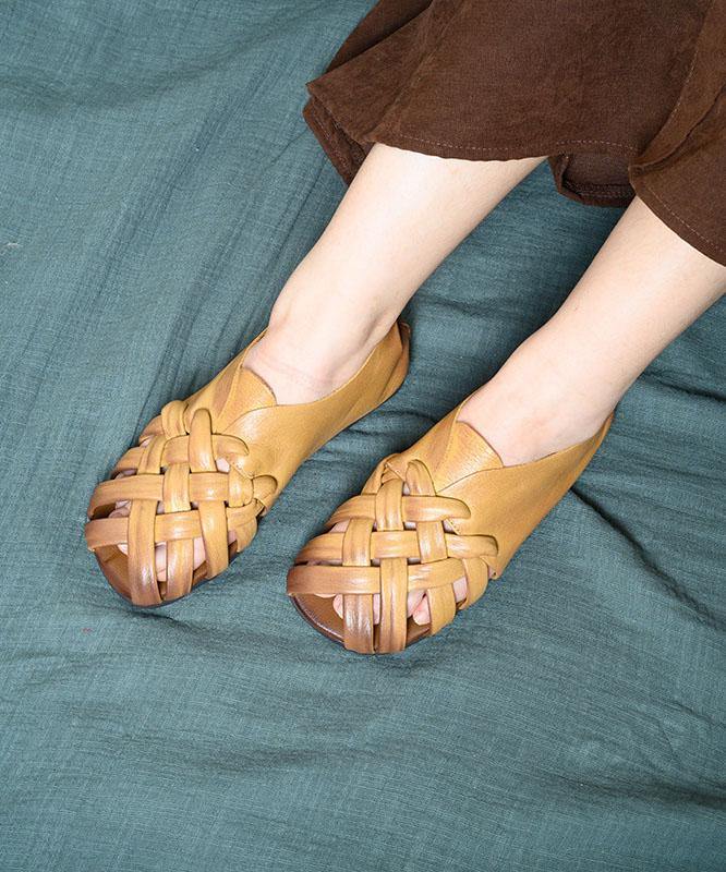 Fashion  Water Sandals White Cowhide Leather Walking Sandals - SooLinen
