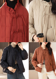 Fashion Apricot Ruffled Tasseled Pockets Fine Cotton Filled Jackets Winter