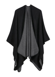 Fashion Black Asymmetrical Wear On Both Sides Cashmere Cape Fall