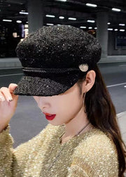 Fashion Black Patchwork Beret Hat