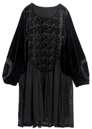 Fashion Black Patchwork Chiffon Cute Summer Maxi Dresses - SooLinen