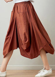Fashion Black Plaid Cotton Linen lantern Skirts Summer - SooLinen