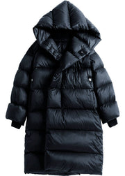 Fashion Black Pockets Warm Regular Winter Duck Down Winter Coats