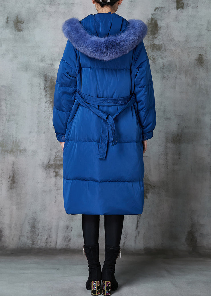 Fashion Blue Oversized Duck Down Puffers Jackets Winter