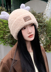 Fashion Camel Warm Fleece Antler Faux Fur Bonnie Hat