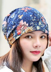 Fashion Cozy New Blue Floral Bonnie Hat