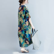 Fashion Flower Print Plus Size Casual Loose Summer Dresses