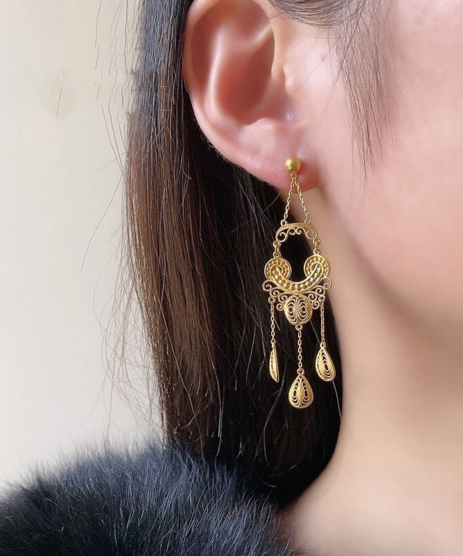 Fashion Gold Overgild Tassel Drop Earrings