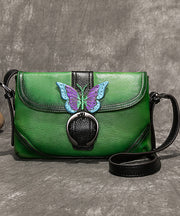 Fashion Green Animal pattern Paitings Calf Leather Satchel Handbag