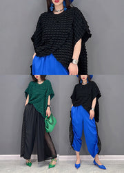 Modegrünes asymmetrisches Design aushöhlen Top und bauchfreie Hose zweiteiliges Set Outfits Sommer