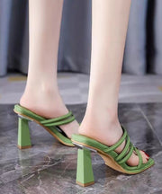 Fashion Green Peep Toe Sandals High Heel Faux Leather