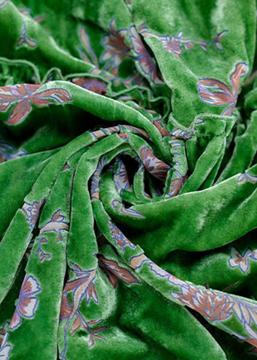 Mode-Grün gekräuselte Patchwork-Velours-Kleider Frühling
