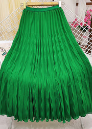 Fashion Green Wrinkled Exra Large Hem Tulle Skirts Summer