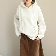 Mode-Hoodie, reine Farbe, gebürstetes Fleece für Frauen
